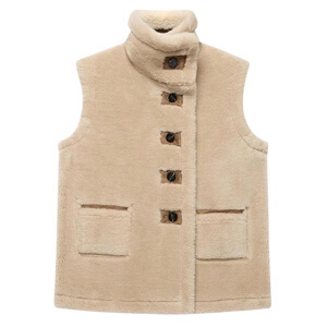 Mint Velvet Tan Bonded High Neck Reversible Gilet